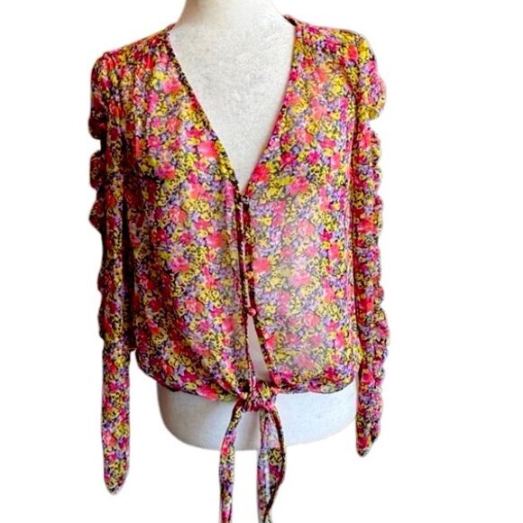 The East Order Freya Blouse Long Sleeve Floral Sheer Romantic Floral SZ XS - Picture 14 of 15